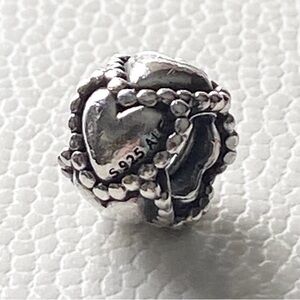 Authentic Pandora Sterling Silver “Everlasting Love” Row of Hearts Charm